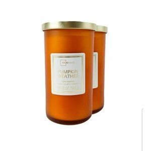 CANDLE PUMPKIN WEATHER LARGE TUMBLER NEW 19oz 100-120 HRS BURN TIME 2-PACK